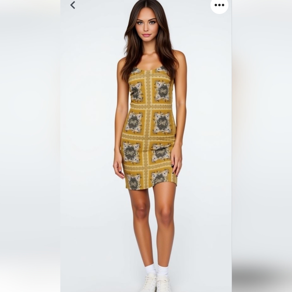 J. For Justify Yellow Print Mini‎ Dress